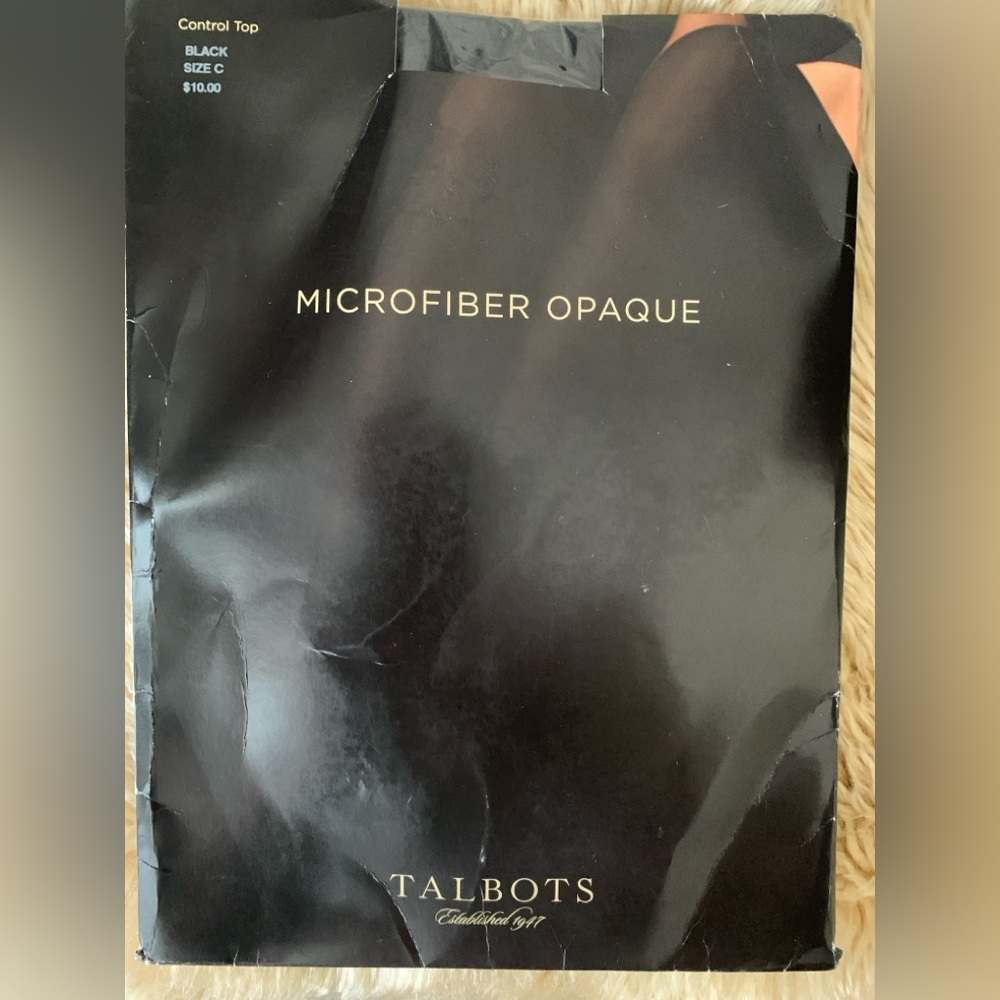 New: Talbots Black Microfiber Opaque Tights.